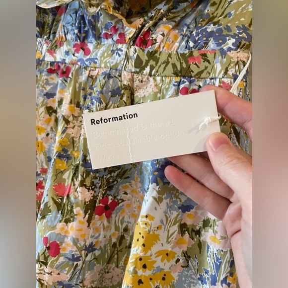 Reformation Reina Dress Countryside Print NWT 4 - Picture 4 of 6